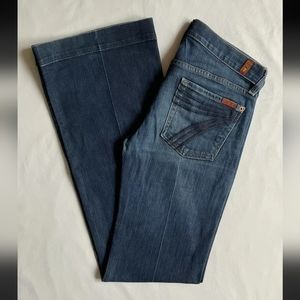 7 For All Mankind Jeans Women's Size 27 (30X34) Dojo Flare Denim Made in USA